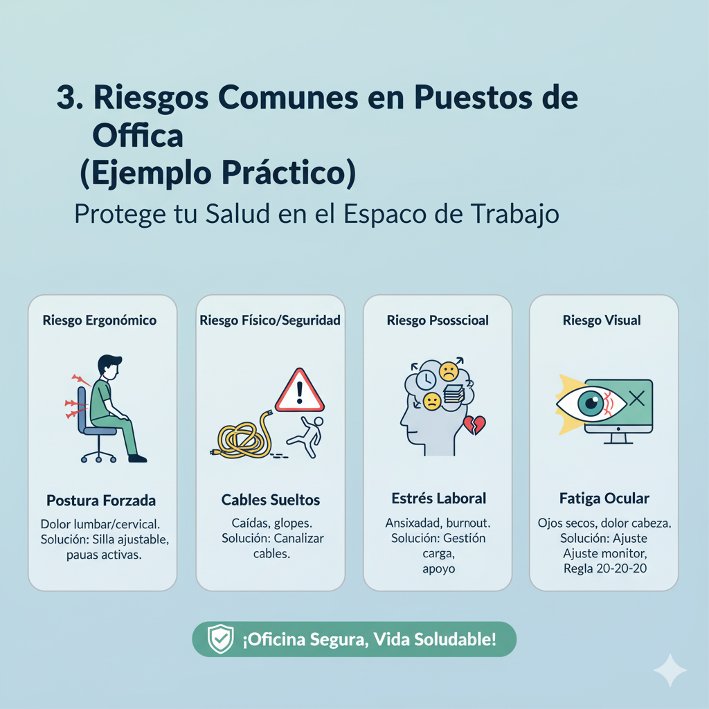 Riesgos Comunes en Puestos de Oficina (Ejemplo Práctico)
